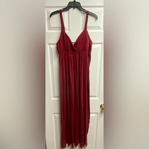 💕 2 For $10 Christine Red/Burgundy Maxi Dress Size Large